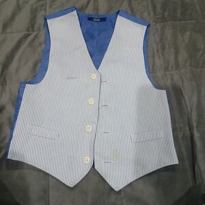 Izod Blue and Black Boys Striped Vest Size 7